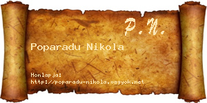 Poparadu Nikola névjegykártya